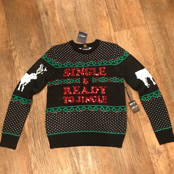 🎄 Single Jingle Christmas Holiday Sweater S M - Picture 3 of 4